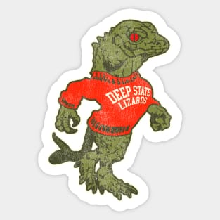 Retro Deep State Lizards Conspiracy Sports Parody Mascot Sticker